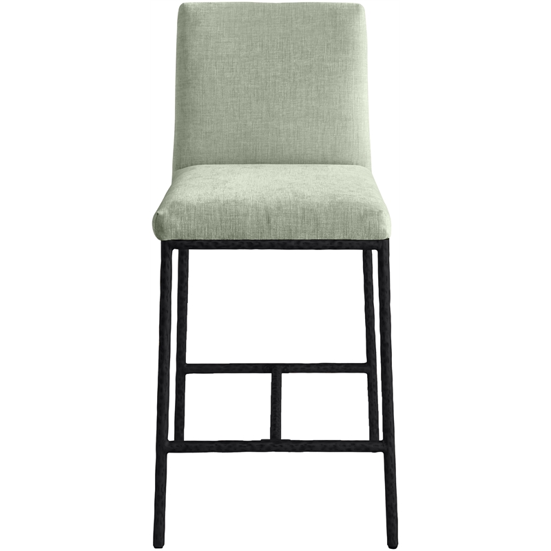 Meridian Furniture Reeves Mint Chenille Upholstered Counter Stool (Set of 2)