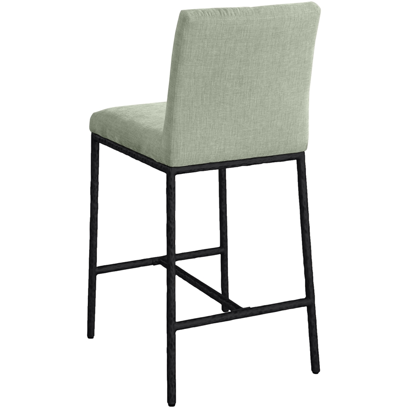 Meridian Furniture Reeves Mint Chenille Upholstered Counter Stool (Set of 2)