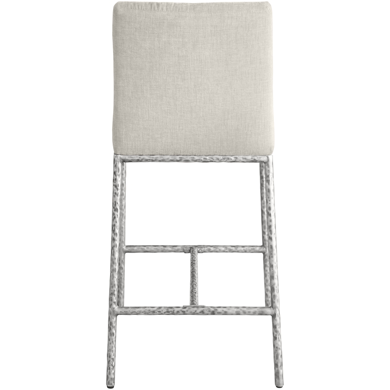 Meridian Furniture Reeves Cream Chenille Upholstered Counter Stool (Set of 2)