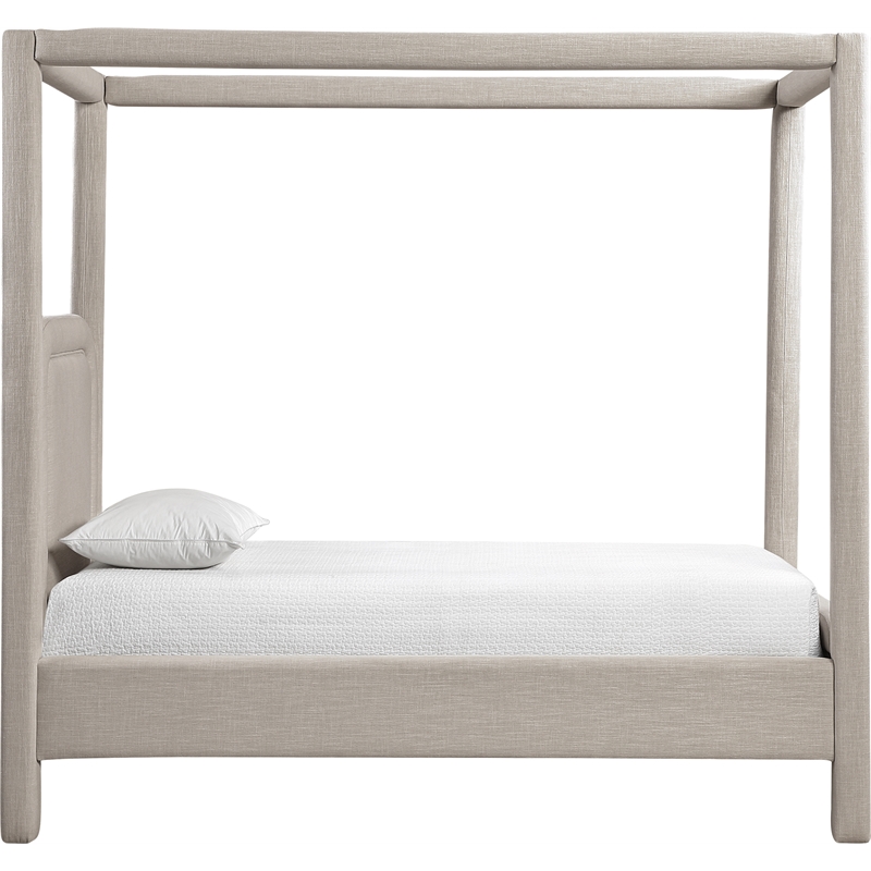 Meridian Furniture Salina Beige Linen Textured Fabric Upholstered Twin Bed