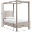 Meridian Furniture Salina Beige Linen Textured Fabric Upholstered Twin Bed