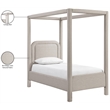 Meridian Furniture Salina Beige Linen Textured Fabric Upholstered Twin Bed