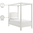 Meridian Furniture Salina Cream Linen Textured Fabric Upholstered Twin Bed