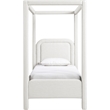 Meridian Furniture Salina Cream Linen Textured Fabric Upholstered Twin Bed