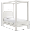 Meridian Furniture Salina Cream Linen Textured Fabric Upholstered Twin Bed