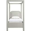 Meridian Furniture Salina Grey Linen Textured Fabric Upholstered Twin Bed