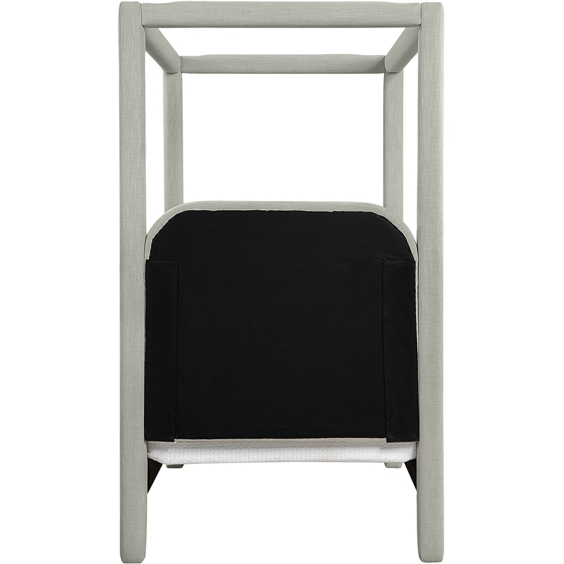 Meridian Furniture Salina Grey Linen Textured Fabric Upholstered Twin Bed