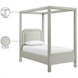 Meridian Furniture Salina Grey Linen Textured Fabric Upholstered Twin Bed