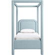 Meridian Furniture Salina Light Blue Linen Textured Fabric Upholstered Twin Bed