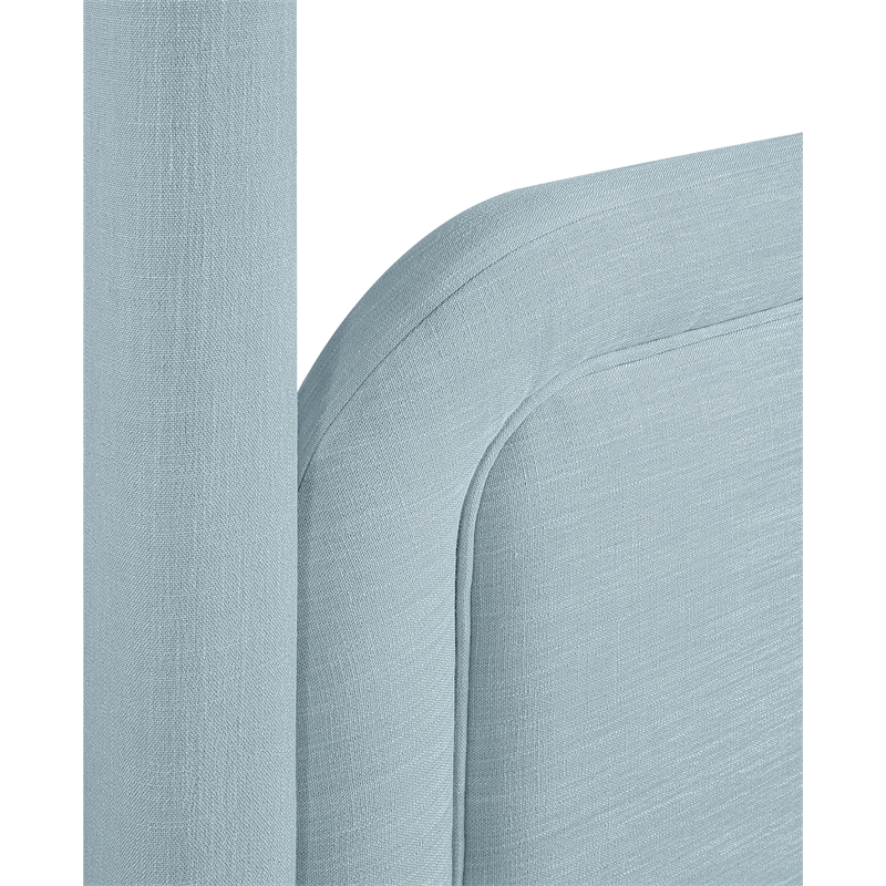 Meridian Furniture Salina Light Blue Linen Textured Fabric Upholstered Twin Bed