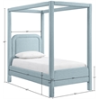Meridian Furniture Salina Light Blue Linen Textured Fabric Upholstered Twin Bed