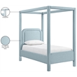 Meridian Furniture Salina Light Blue Linen Textured Fabric Upholstered Twin Bed