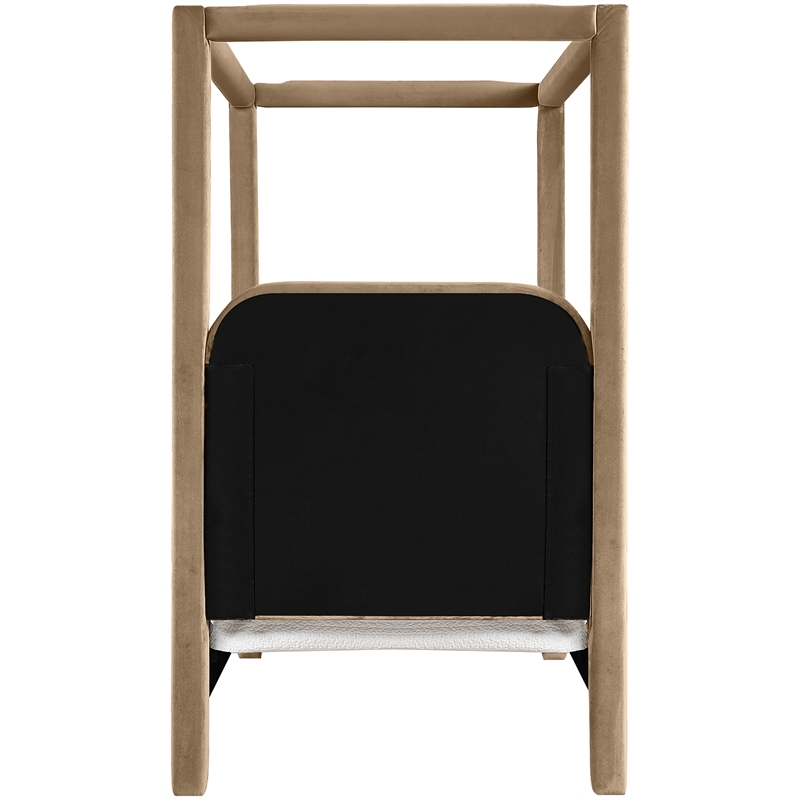Meridian Furniture Salina Beige Velvet Upholstered Twin Bed