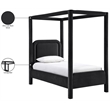 Meridian Furniture Salina Black Velvet Upholstered Twin Bed