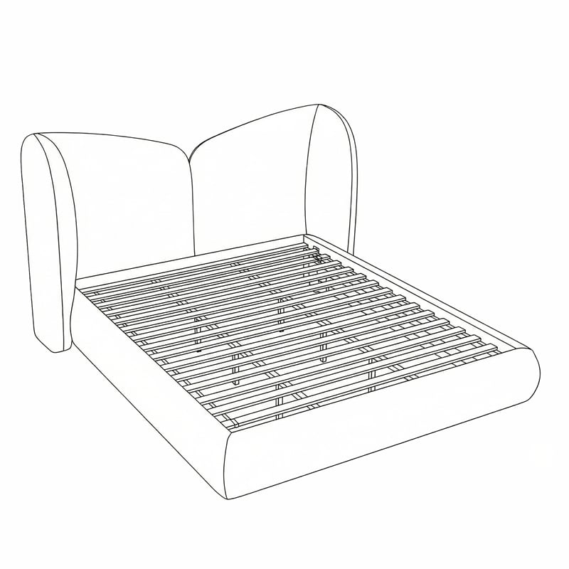 Meridian Furniture Elowen Cream Chenille Fabric Upholstered King Bed