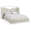 Meridian Furniture Elowen Cream Chenille Fabric Upholstered Queen Bed