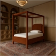 Meridian Furniture Salina Cognac Velvet Upholstered Twin Bed