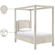 Meridian Furniture Salina Cream Velvet Upholstered Twin Bed