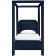 Meridian Furniture Salina Navy Velvet Upholstered Twin Bed
