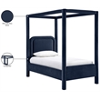 Meridian Furniture Salina Navy Velvet Upholstered Twin Bed