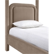 Meridian Furniture Salina Taupe Velvet Upholstered Twin Bed