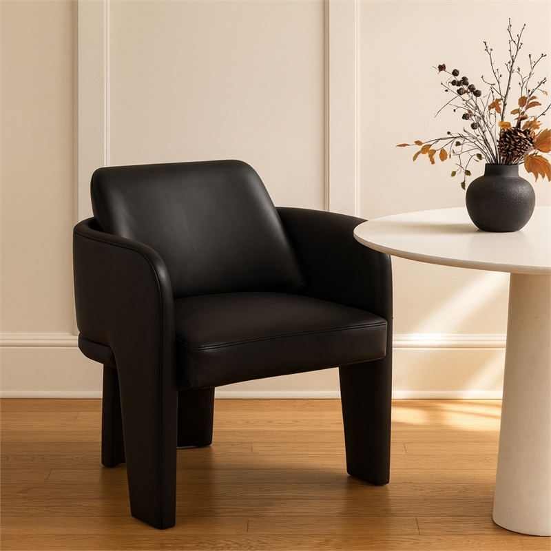 Meridian Furniture Vanda Black Vegan Leather Upholstered Dining Chair