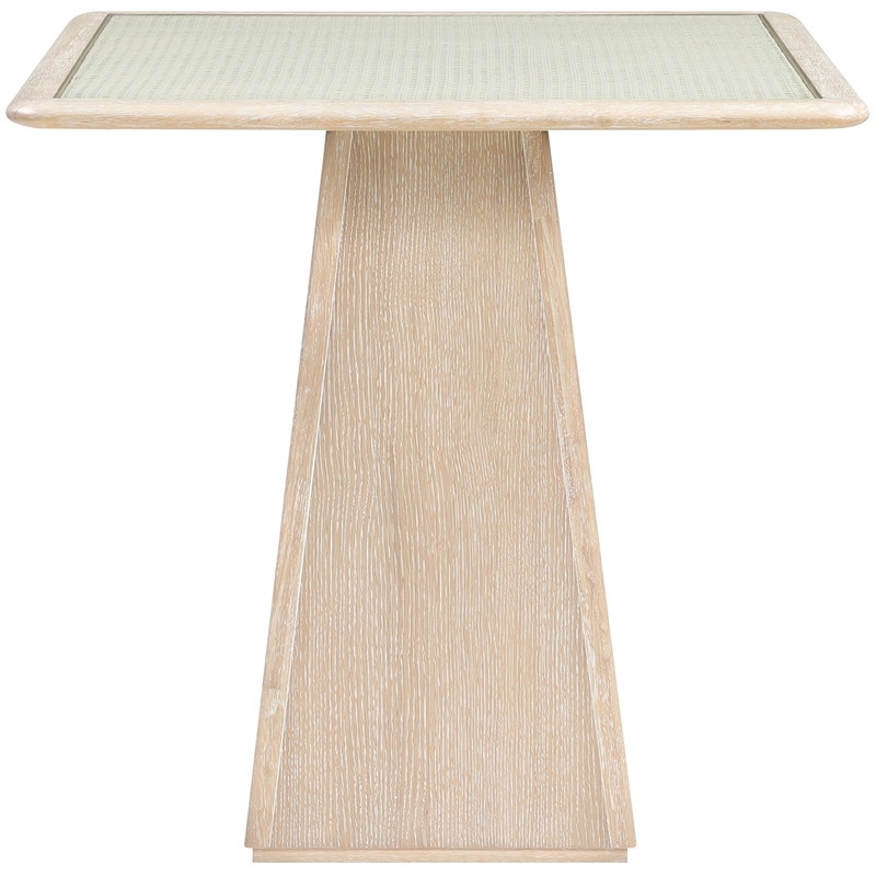Meridian Furniture Atrium Natural Glass Top And Wood Base Counter Height Table