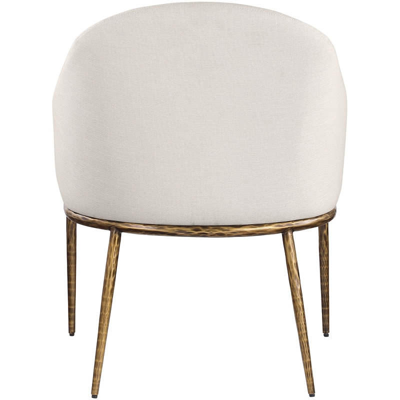 Meridian Furniture Ferro Beige Linen Textured Performance Fabric Dining AC