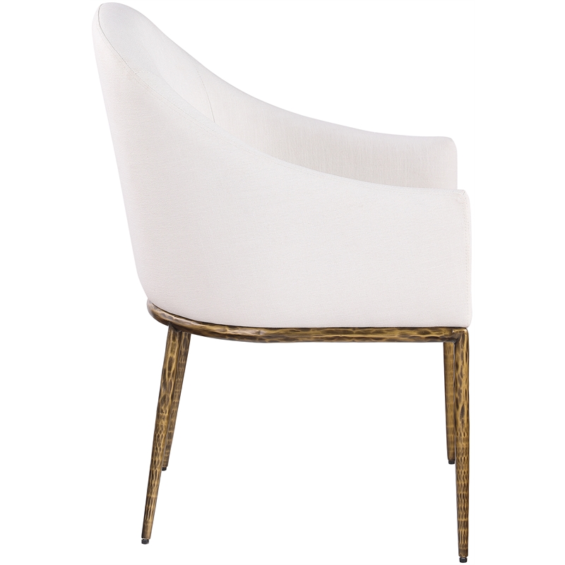 Meridian Furniture Ferro Cream Linen Textured Performance Fabric Dining AC