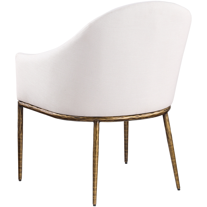 Meridian Furniture Ferro Cream Linen Textured Performance Fabric Dining AC