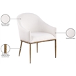 Meridian Furniture Ferro Cream Linen Textured Performance Fabric Dining AC
