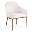 Meridian Furniture Ferro Cream Linen Textured Performance Fabric Dining AC