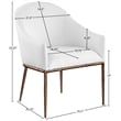 Meridian Furniture Ferro White Linen Textured Performance Fabric Dining AC