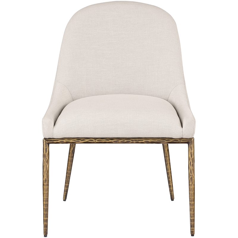 Meridian Furniture Ferro Beige Linen Textured Performance Fabric Dining SC