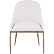 Meridian Furniture Ferro Cream Linen Textured Performance Fabric Dining SC