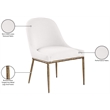 Meridian Furniture Ferro Cream Linen Textured Performance Fabric Dining SC