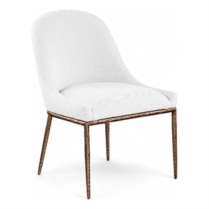 Meridian Furniture Ferro White Linen Textured Performance Fabric Dining SC