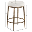 Meridian Furniture Ferro Cream Linen Textured Performance Fabric Counter Stool