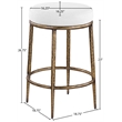 Meridian Furniture Ferro White Linen Textured Performance Fabric Counter Stool