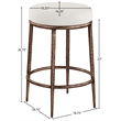 Meridian Furniture Ferro Cream Linen Textured Performance Fabric Counter Stool