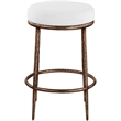 Meridian Furniture Ferro White Linen Textured Performance Fabric Counter Stool