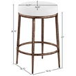 Meridian Furniture Ferro White Linen Textured Performance Fabric Counter Stool