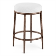 Meridian Furniture Ferro White Linen Textured Performance Fabric Counter Stool