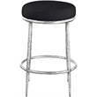 Meridian Furniture Ferro Black Linen Textured Performance Fabric Counter Stool