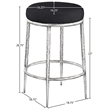 Meridian Furniture Ferro Black Linen Textured Performance Fabric Counter Stool