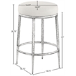 Meridian Furniture Ferro Cream Linen Textured Performance Fabric Counter Stool