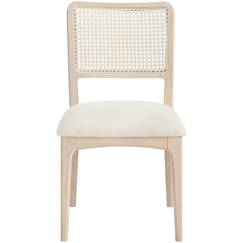 Meridian Furniture Atrium Cream Vegan Leather Dining Chair (Set of 2)