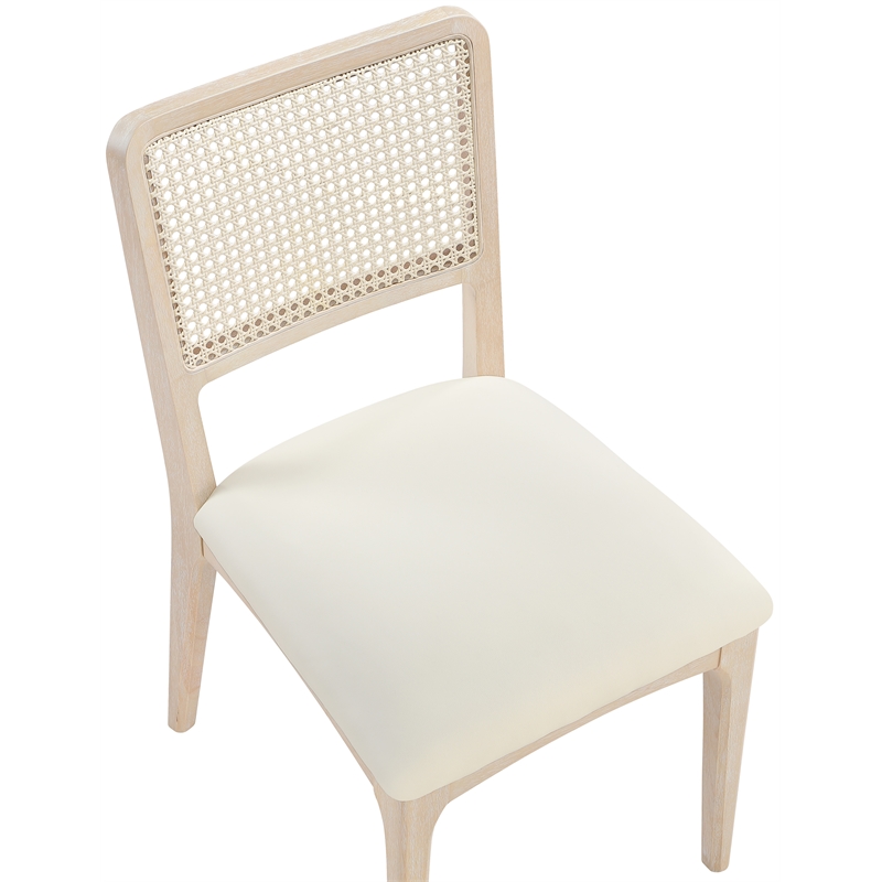 Meridian Furniture Atrium Cream Vegan Leather Dining Chair (Set of 2)