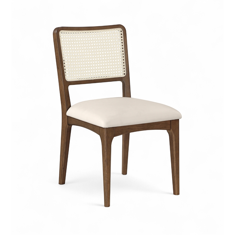 Meridian Furniture Atrium Cream Vegan Leather Dining Chair (Set of 2)