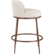 Meridian Furniture Ferro Beige Linen Textured Performance Fabric Counter Stool